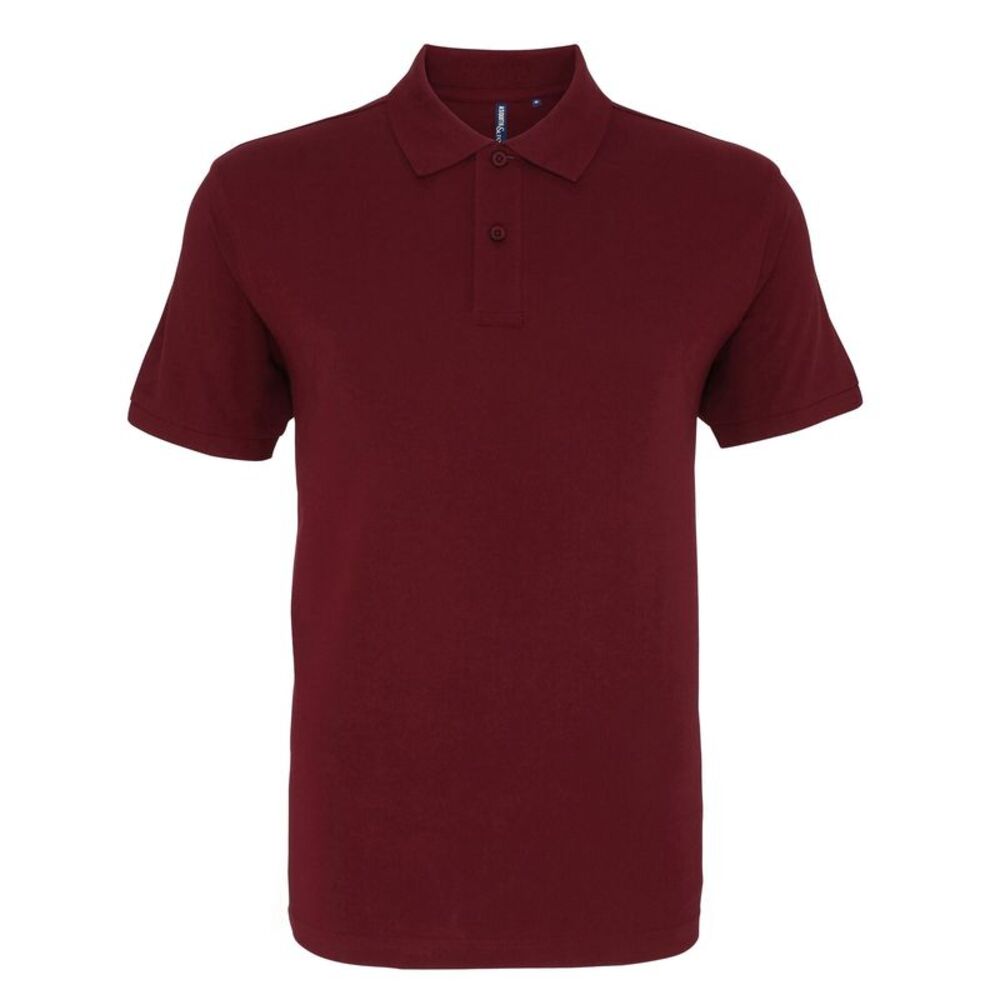 Asquith & Fox Mens Plain Polo Shirt / Burgundy
